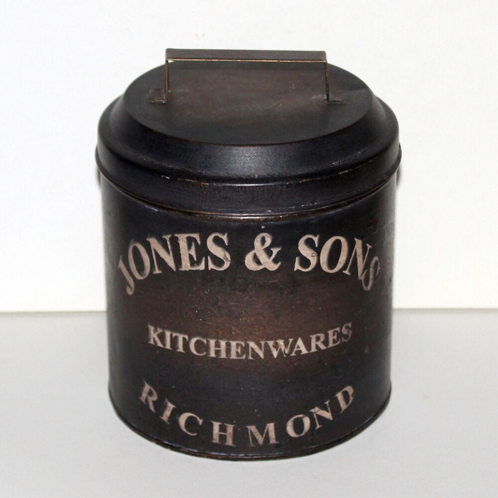 Canister Jones & Sons Kitchenwares Richmond metal tin with lid home decor 8"